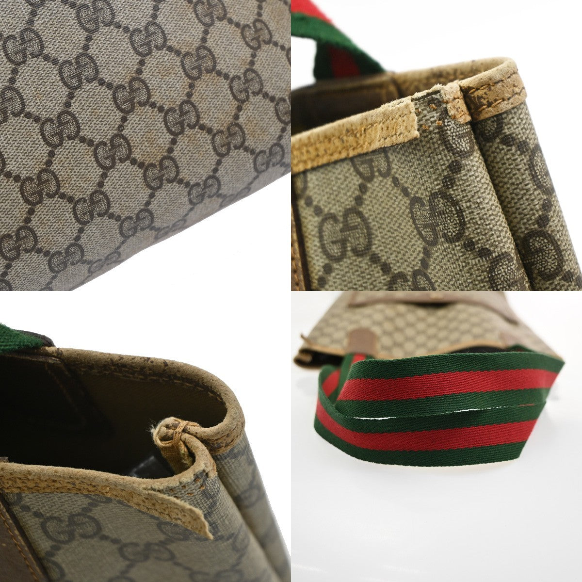 GUCCI Logo GG Pattern Sherry Line Shoulder Tote Bag PVC Leather BN Italy 04MA683