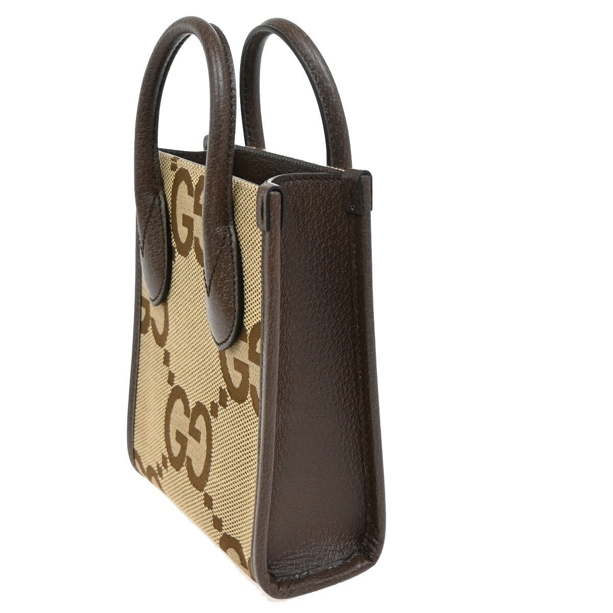 GUCCI Jumbo GG Pattern 2Way Mini Tote Hand Bag Canvas Leather Brown GHW 603RL164