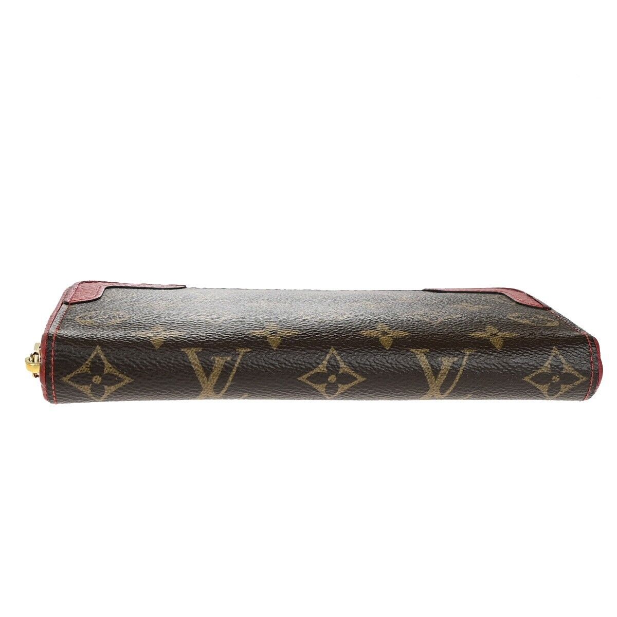 LOUIS VUITTON LV Long Zippy  Wallet Monogram Retiro Brown Red M61187 80ED264