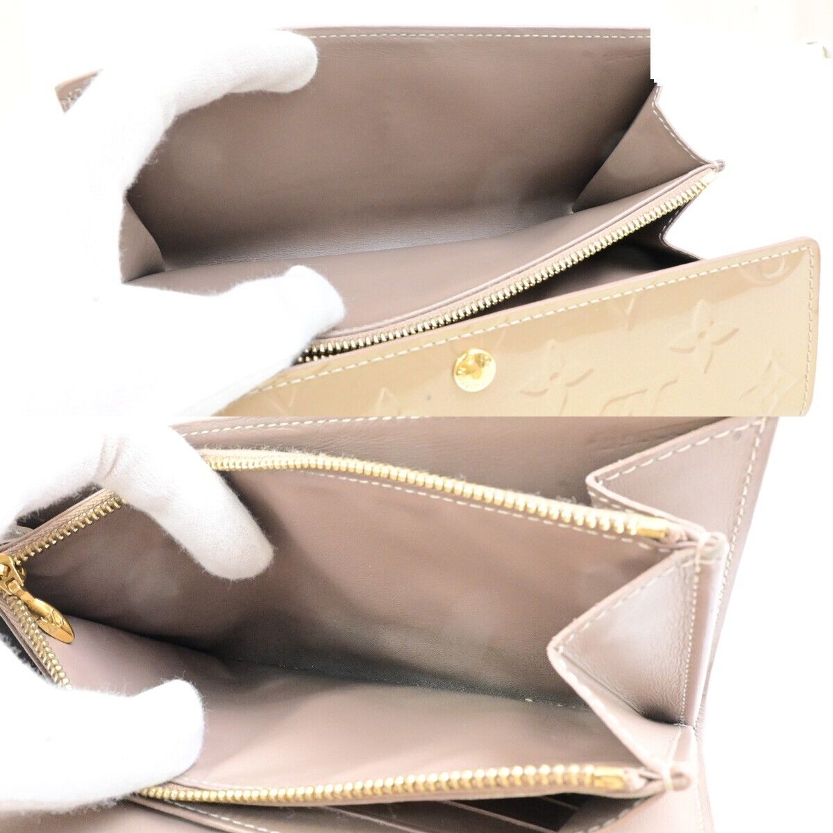 LOUIS VUITTON Portefeuille Sarah Wallet Monogram Vernis Beige M91764 02FB332