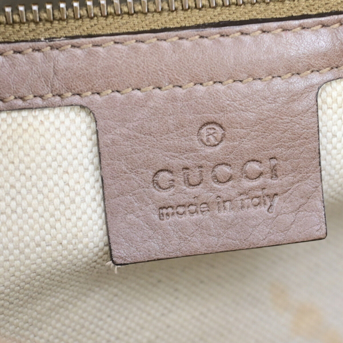 GUCCI Logo GG Running Tote Shoulder Bag Leather Brown Italy 39SJ471