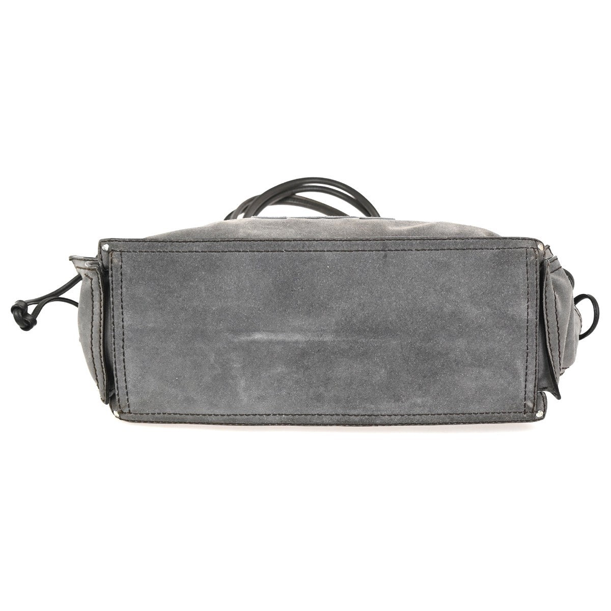 LOEWE Anagram Logo Tote Shoulder Bag Suede Leather Gray Brown SHW 10TA571