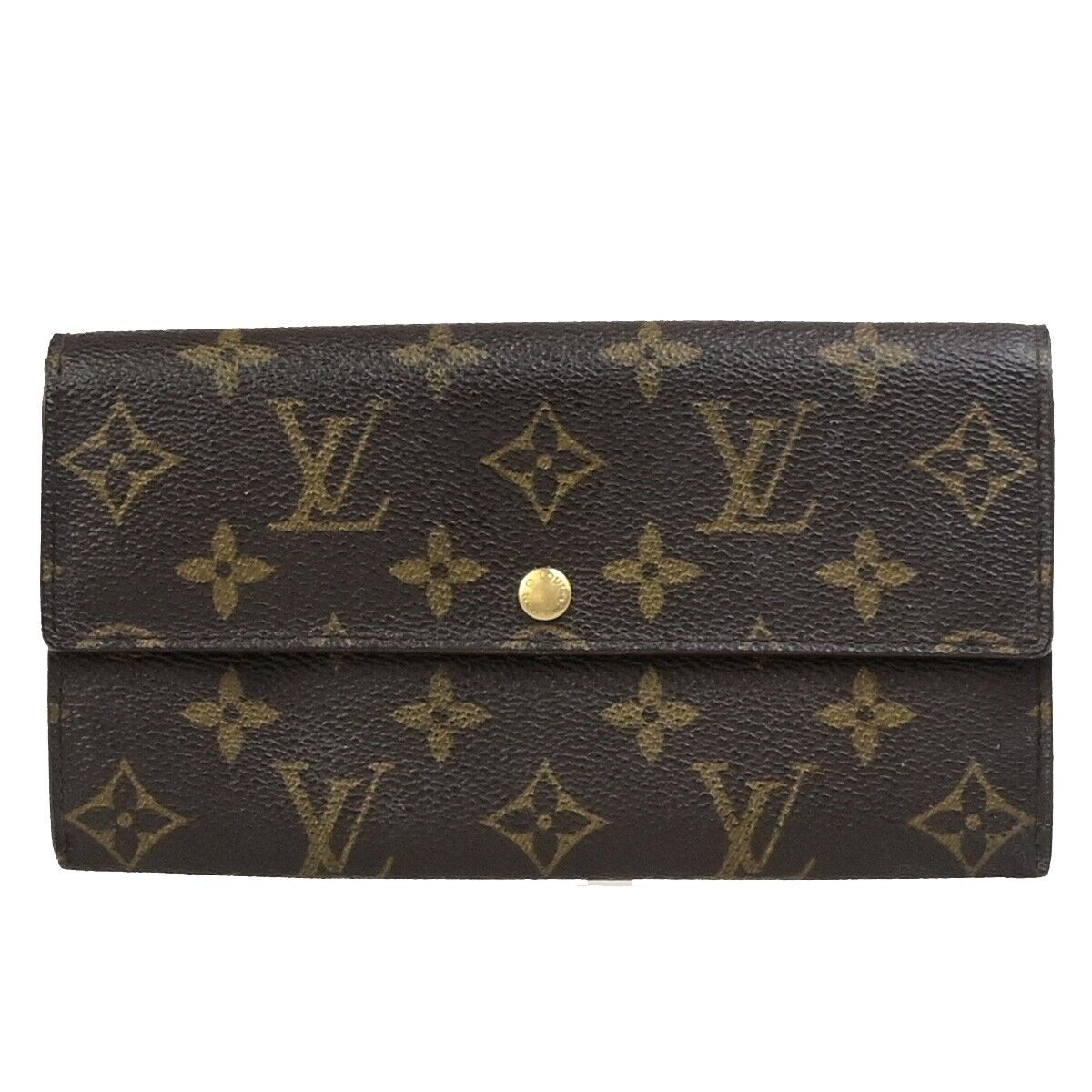 LOUIS VUITTON Porte Monnaie Credit Long Wallet Monogram Leather M61725 05ED162