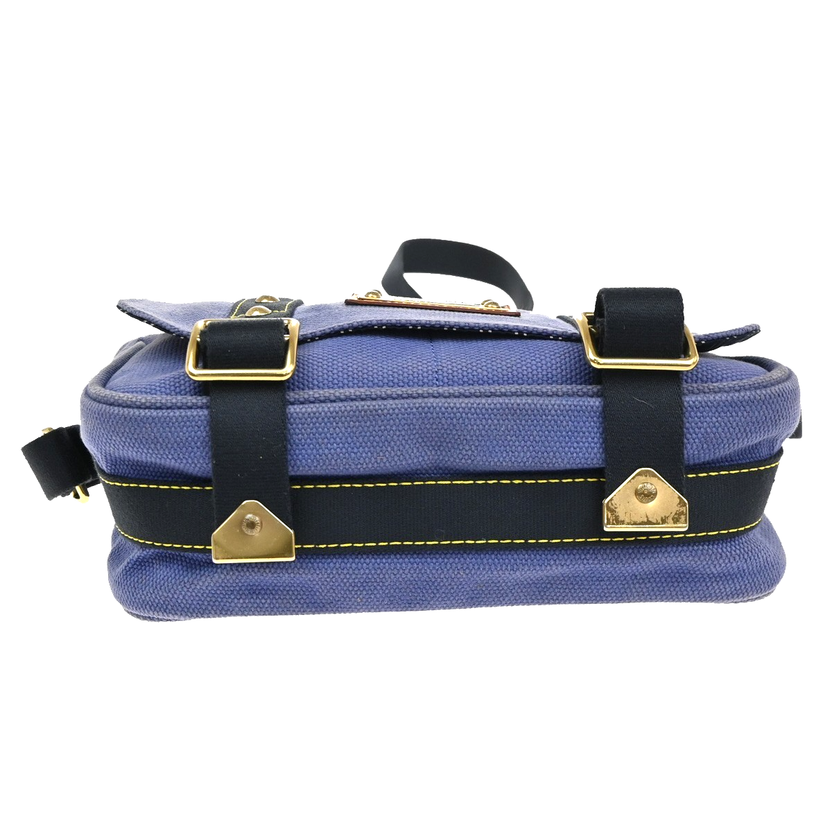 LOUIS VUITTON Busas PM Shoulder Bag Antigua Canvas Leather Blue M40073 65YH830