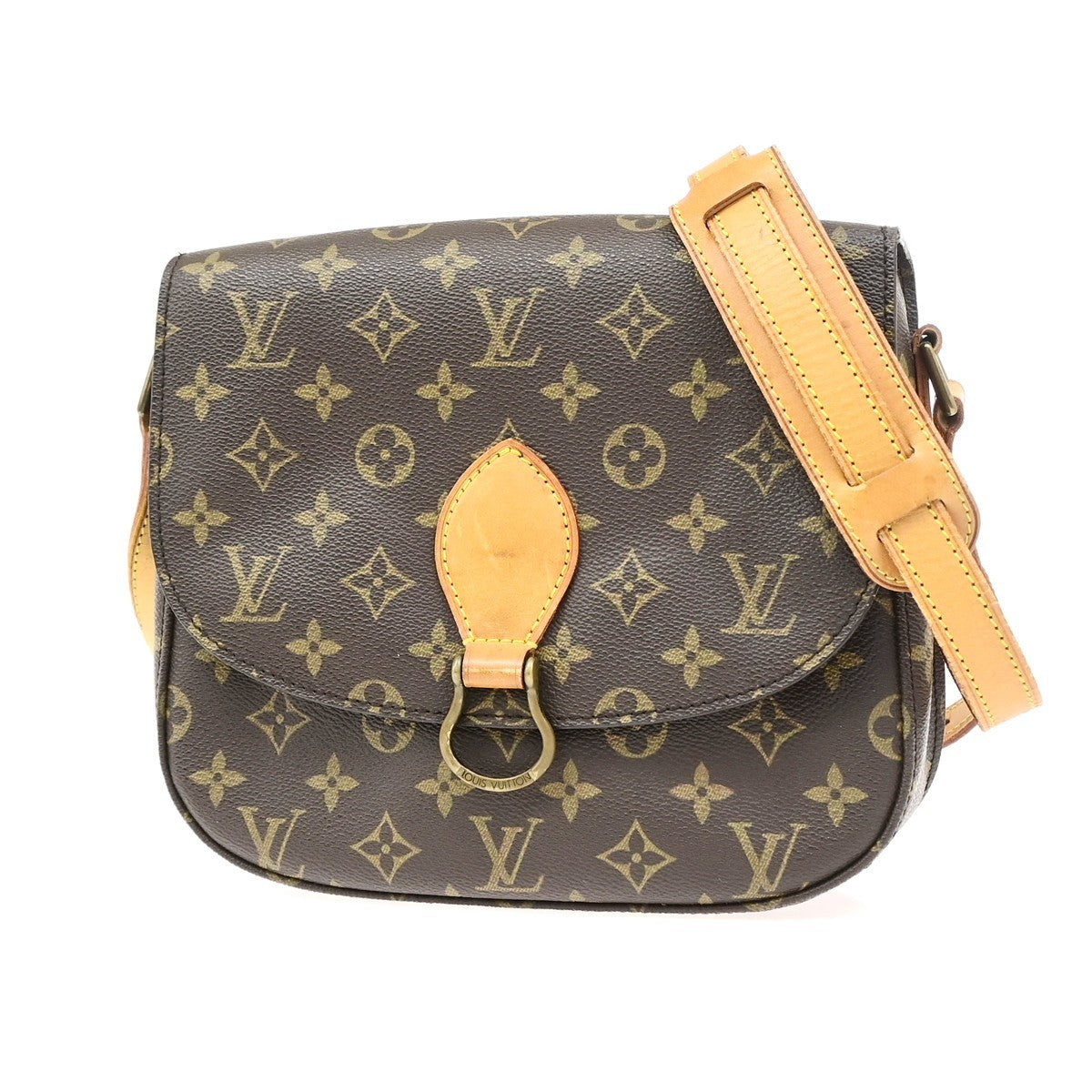 LOUIS VUITTON Saint Cloud GM Shoulder Bag Monogram Leather Brown M51242 39YJ254