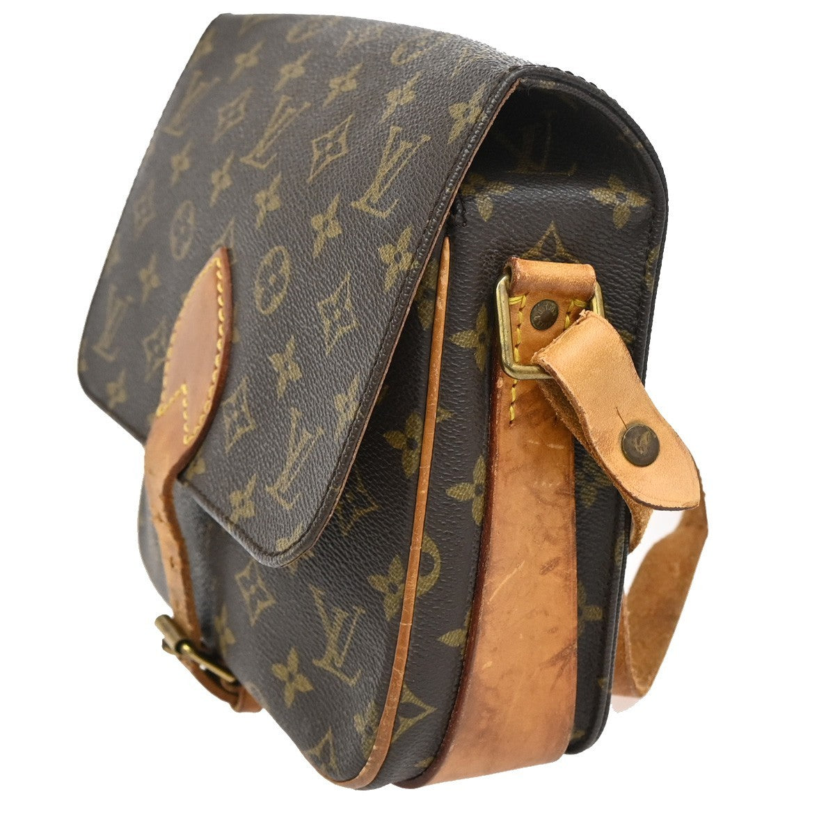 LOUIS VUITTON Cartouchiere MM Shoulder Bag Monogram Leather Brown M51253 35KB438