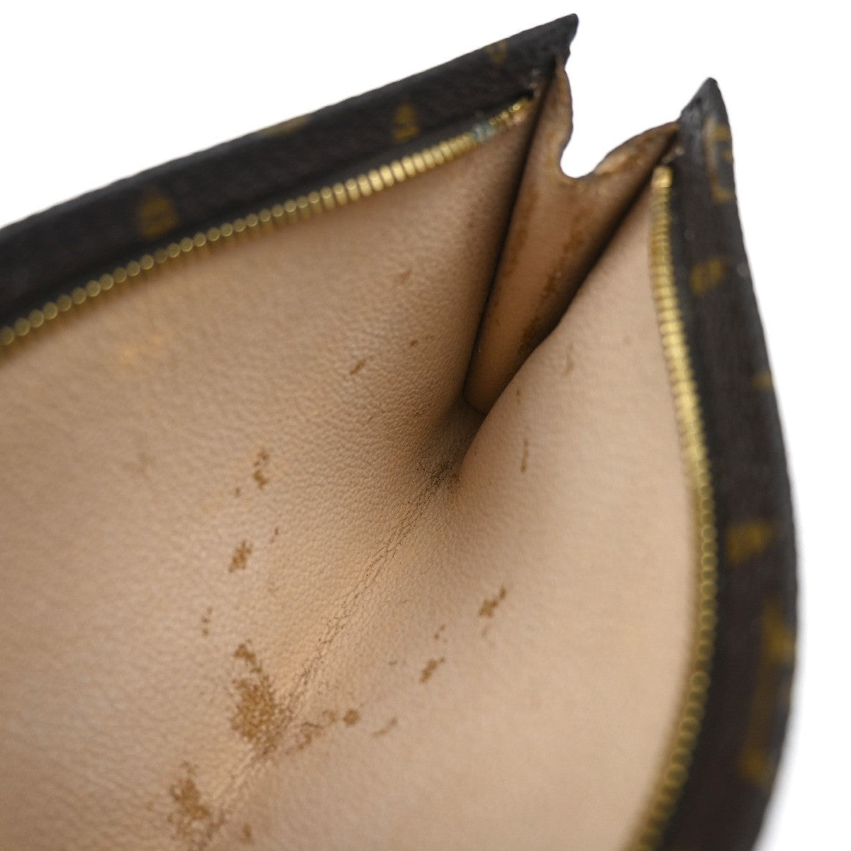 LOUIS VUITTON Logo BUCKET GM Pouch Bag Monogram Leather Brown France 05EG176