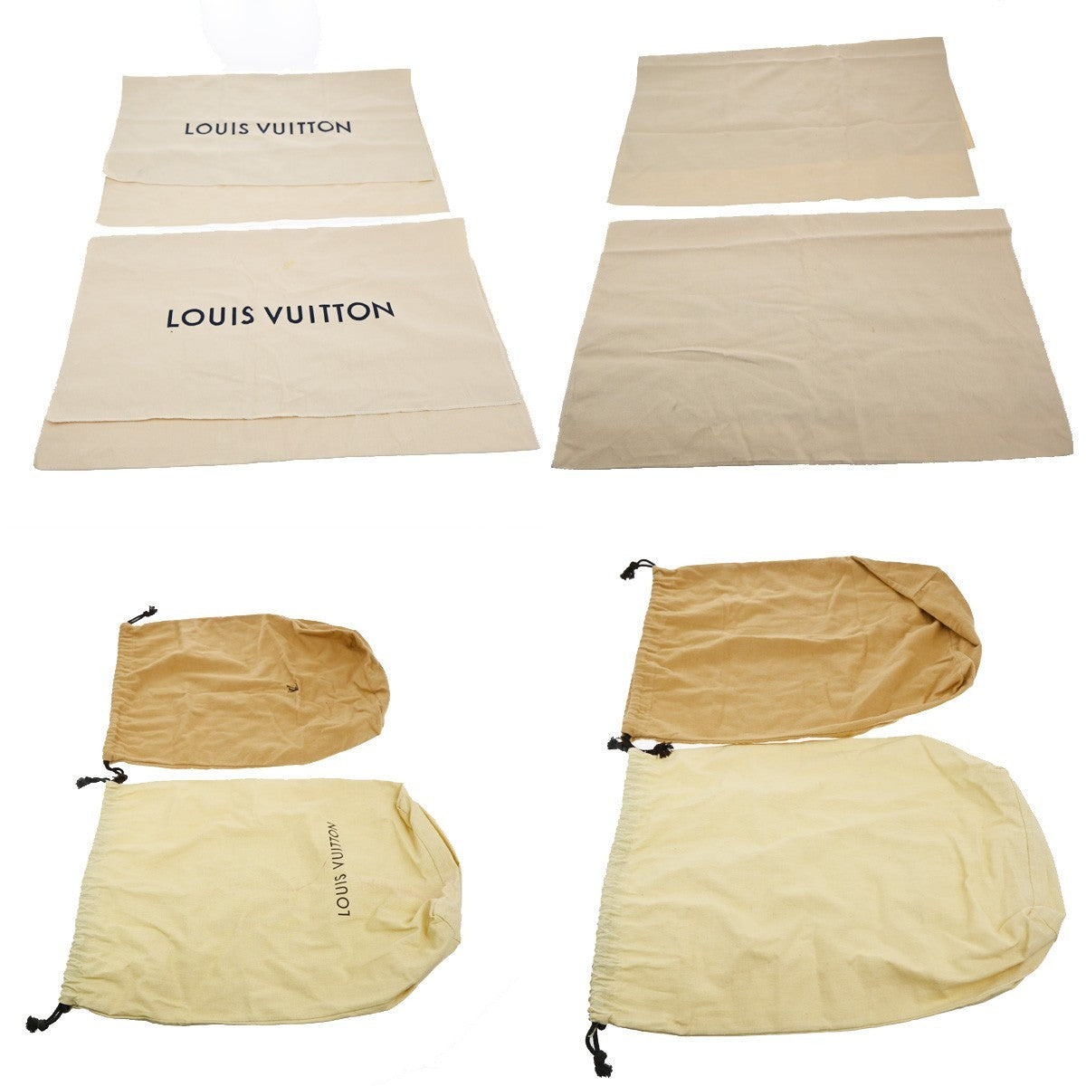 LOUIS VUITTON Logo 30 Set Drawstring Dust Bag Canvas Cotton Beige Brown 62CA727