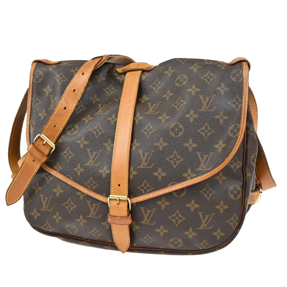 LOUIS VUITTON Saumur 35 Shoulder Bag Monogram Leather BN France M42254 84CA895