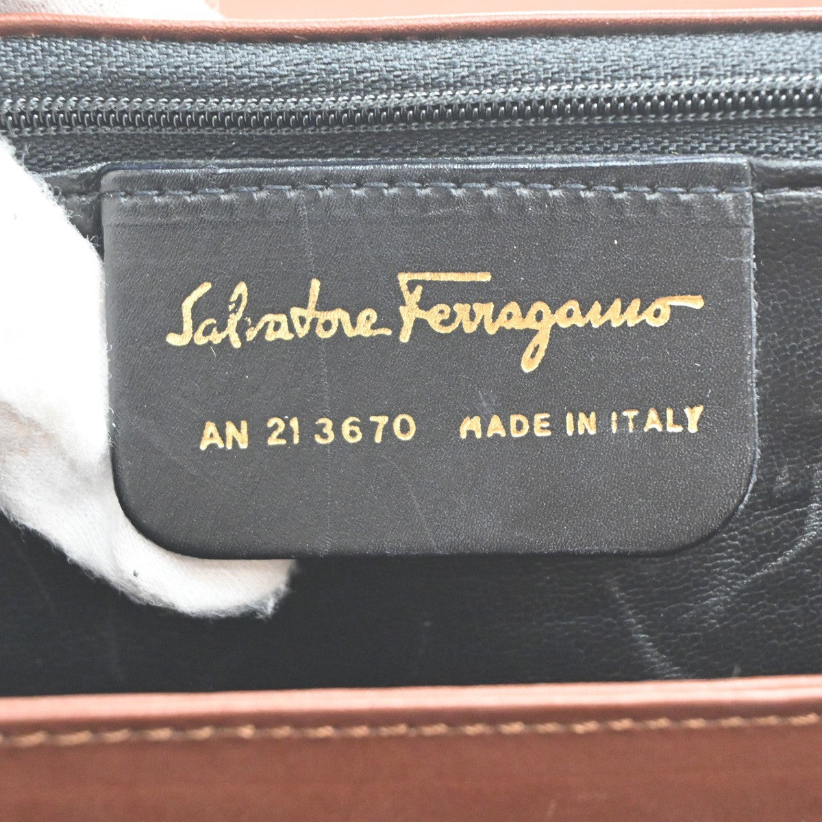 SALVATORE FERRAGAMO Logo Flap Shoulder Hand Bag Leather Brown GHW Italy 67MA410