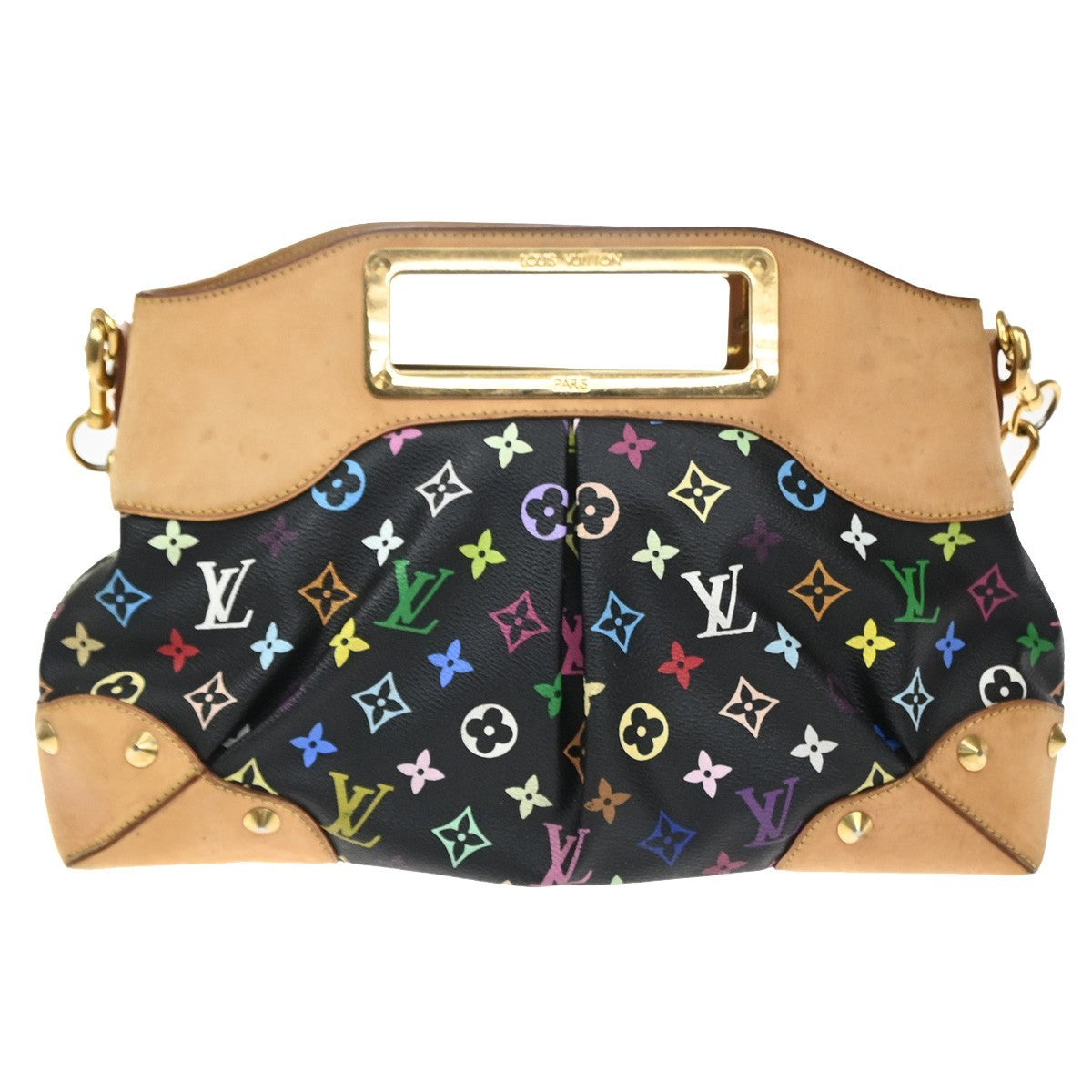 LOUIS VUITTON Judy MM Multicolor Monogram 2Way Chain Bag Black M40256 46SA092