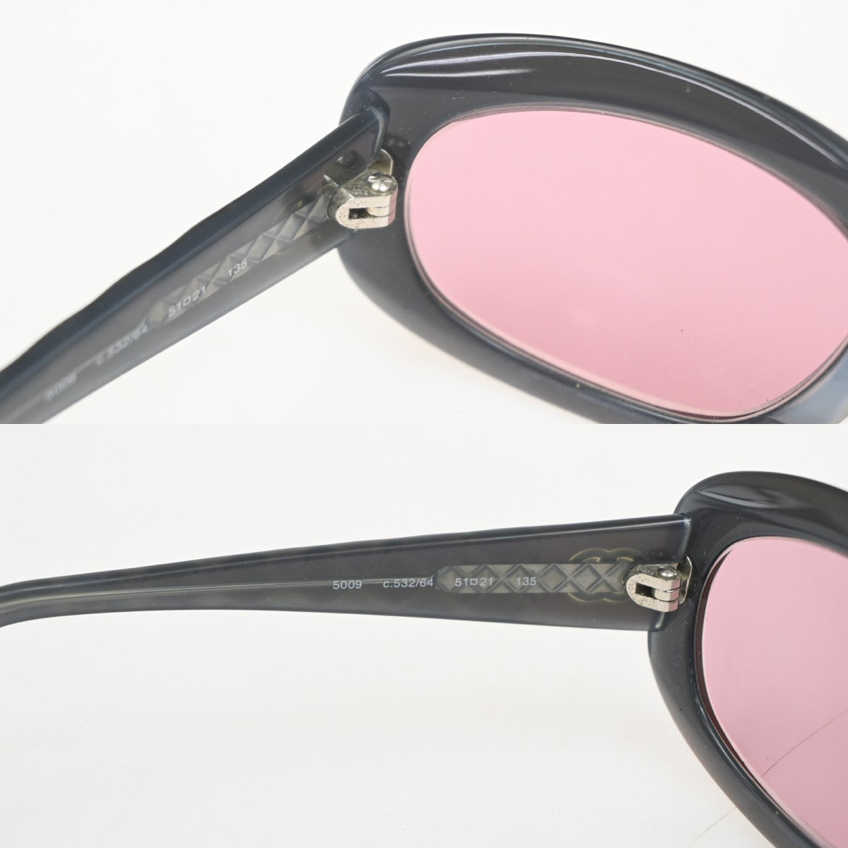 CHANEL CC Logo Sunglasses Eye Wear Plastic Pink Purple Italy 5009 63RL778