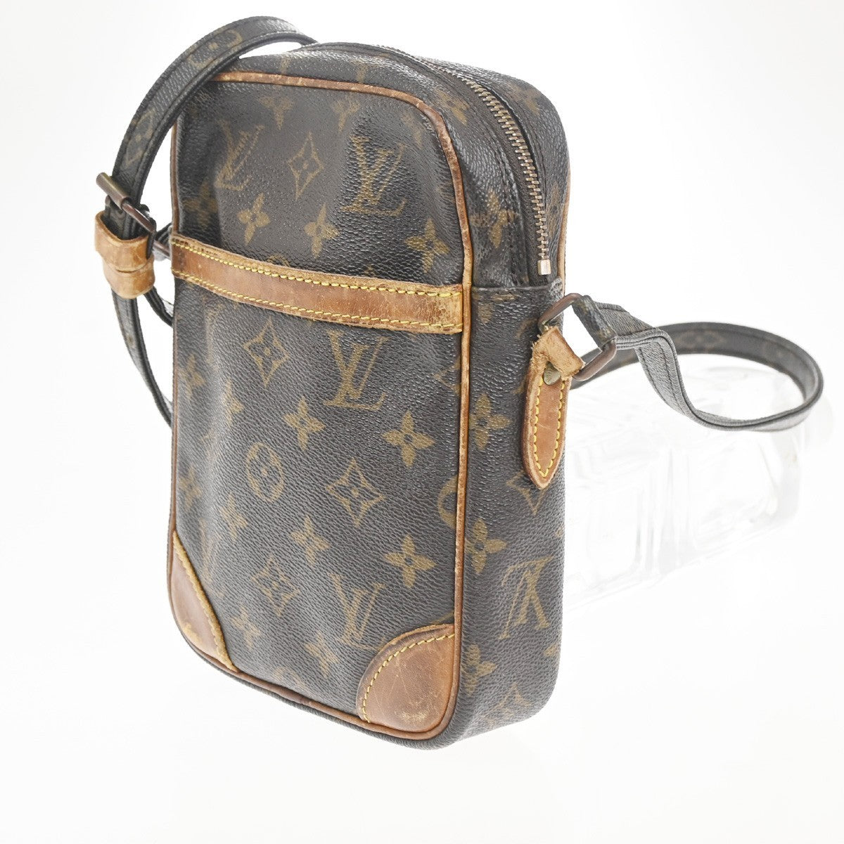 LOUIS VUITTON Danube Shoulder Bag Monogram Leather Brown France M45266 67CA600