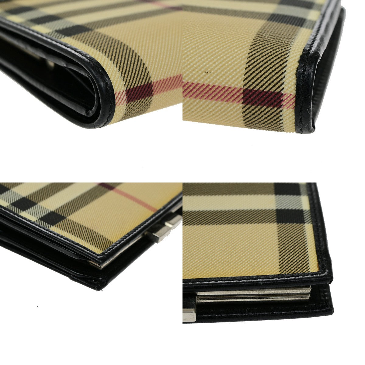 BURBERRY Logo Nova Check Compact Bifold Wallet Purse PVC Leather BN BK 07YH513