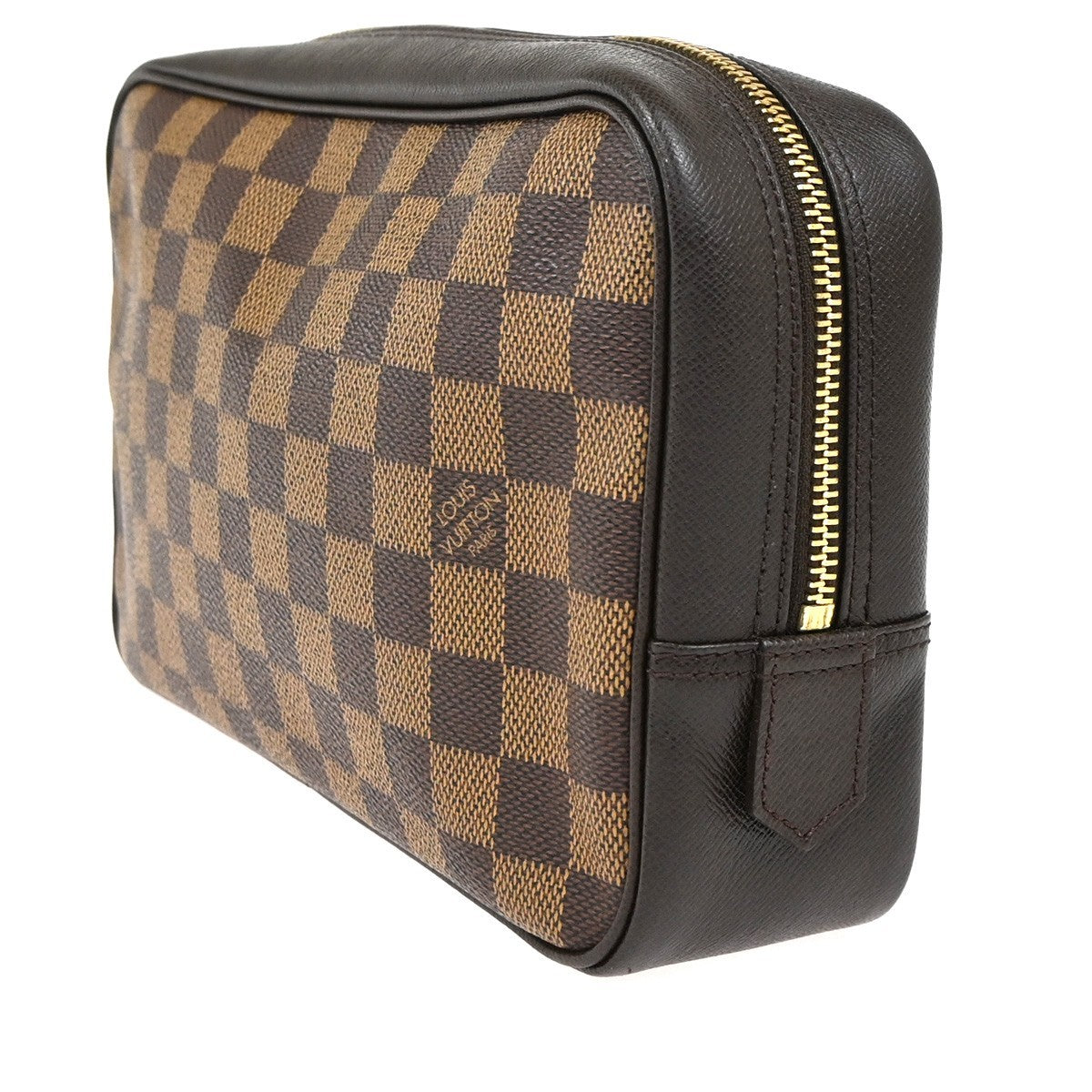 LOUIS VUITTON Trousse Toilette Clutch Hand Bag Damier Ebene Brown N47623 31YJ078