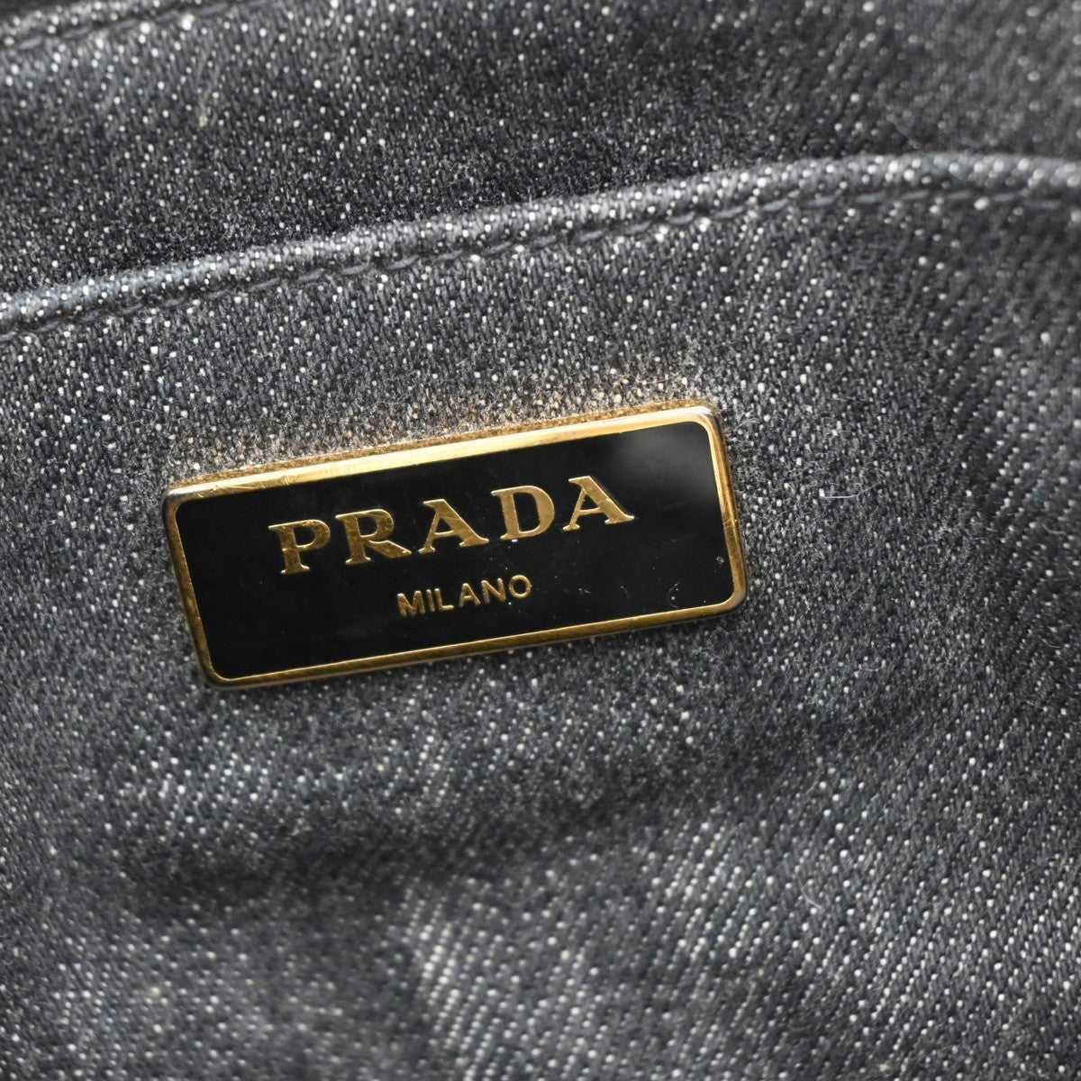 PRADA Logo Canapa 2way Shoulder Hand Bag Canvas Leather Black GHW 30MA676