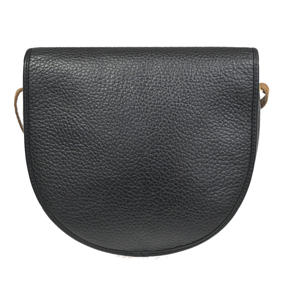 CHRISTIAN DIOR CD Logo Shoulder Hand Bag Leather Black GHW Italy 66CA702