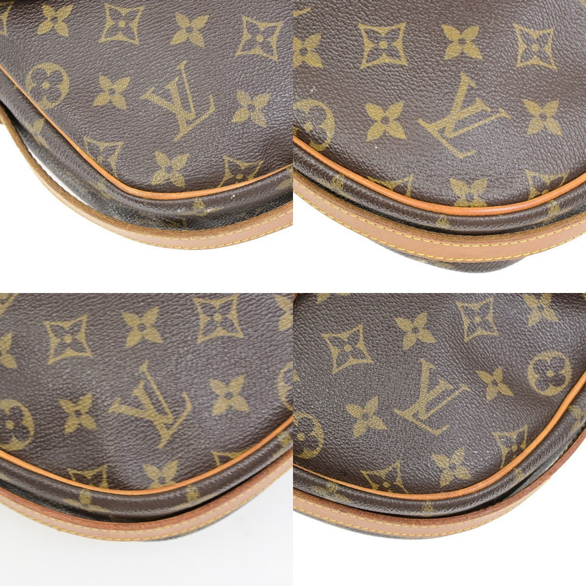 LOUIS VUITTON Jeune Fille GM Shoulder Bag Monogram Leather Brown M51225 35PA098