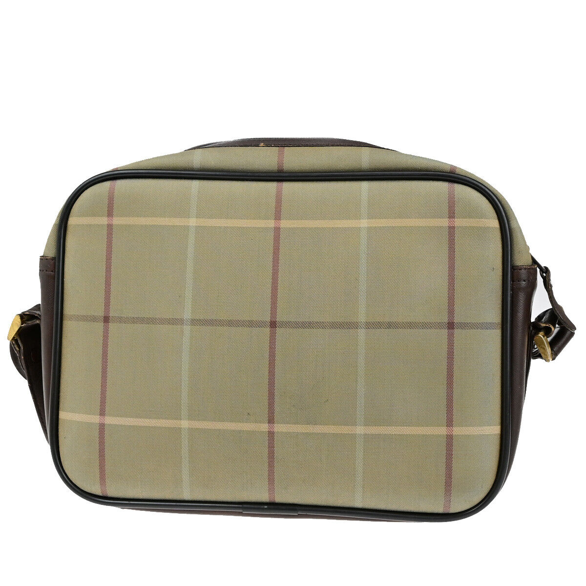 Burberrys Logo Shoulder Bag Check Canvas Leather Brown GHW 05YG581