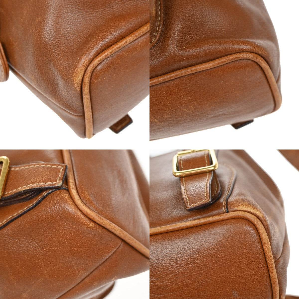 GUCCI Logo Bamboo Drawstring Mini Backpack Bag Leather Brown GHW Italy 64YH955