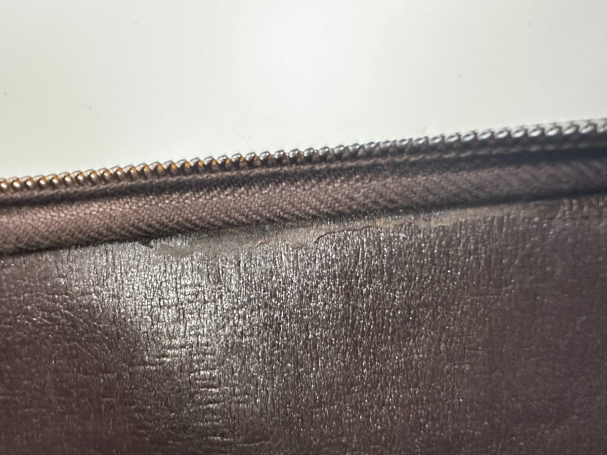 CHRISTIAN DIOR Logo Trotter Pattern Shoulder Bag Canvas Leather Brown 67CA905