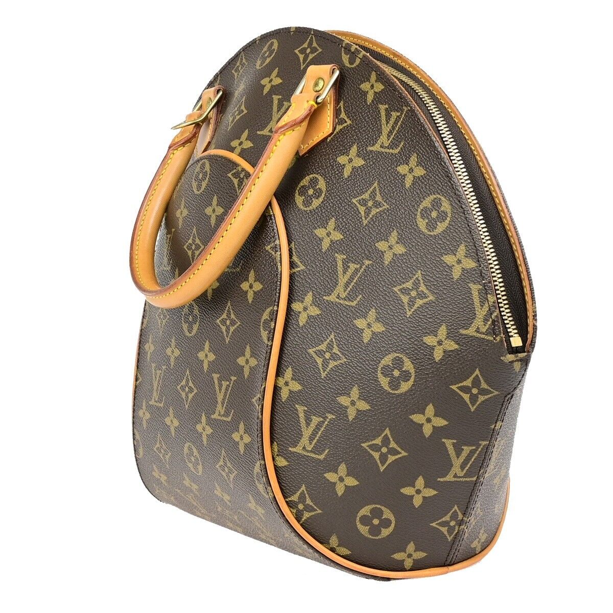 LOUIS VUITTON LV Logos Ellipse MM Hand Bag Monogram Leather Brown M51126 23ED078