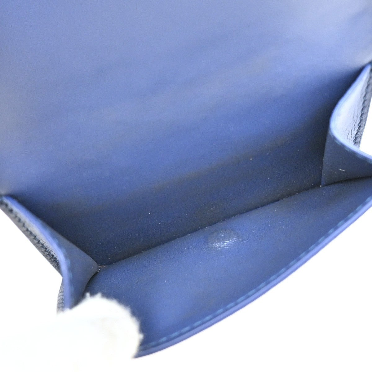 BOTTEGA VENETA INTRECCIATO Trifold Compact Wallet Leather Blue Italy 35KA812