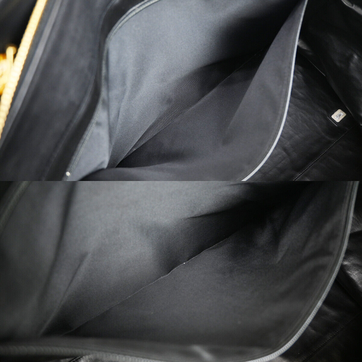 CHANEL CC Logo Bicolore Chain Shoulder Bag Leather Black GHW Italy 767RJ726