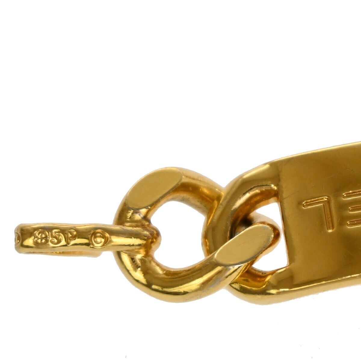 CHANEL CC Coin Medallion Charm Chain Belt Leather White GHW Accessory 95RJ347