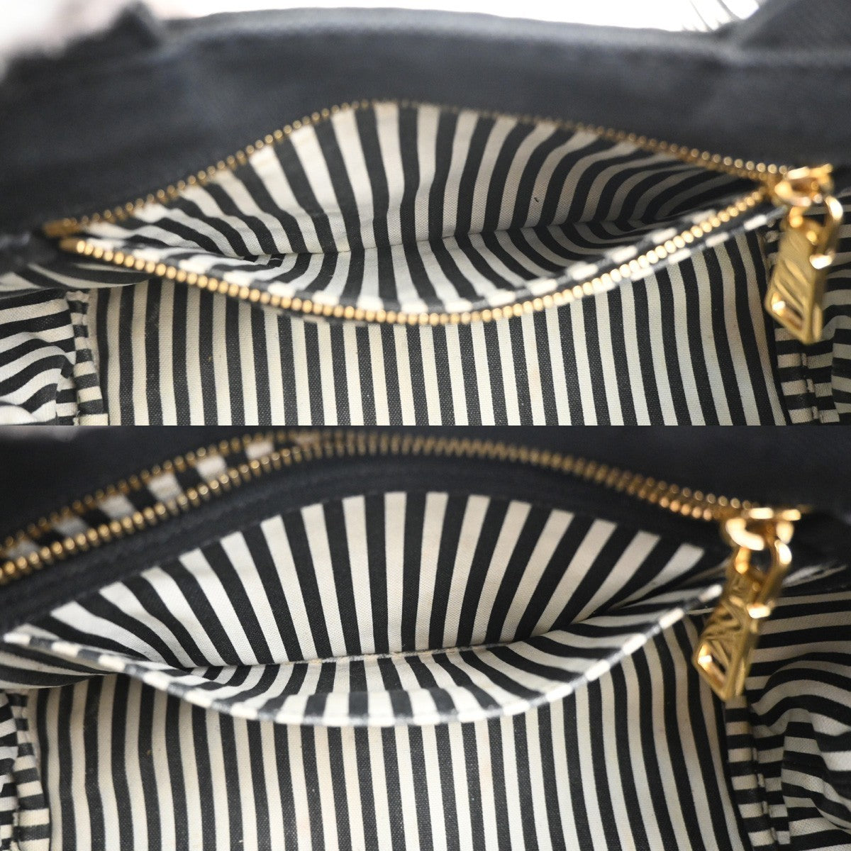 PRADA Logo Canapa 2way Shoulder Hand Bag Canvas Leather Black GHW 84MA216