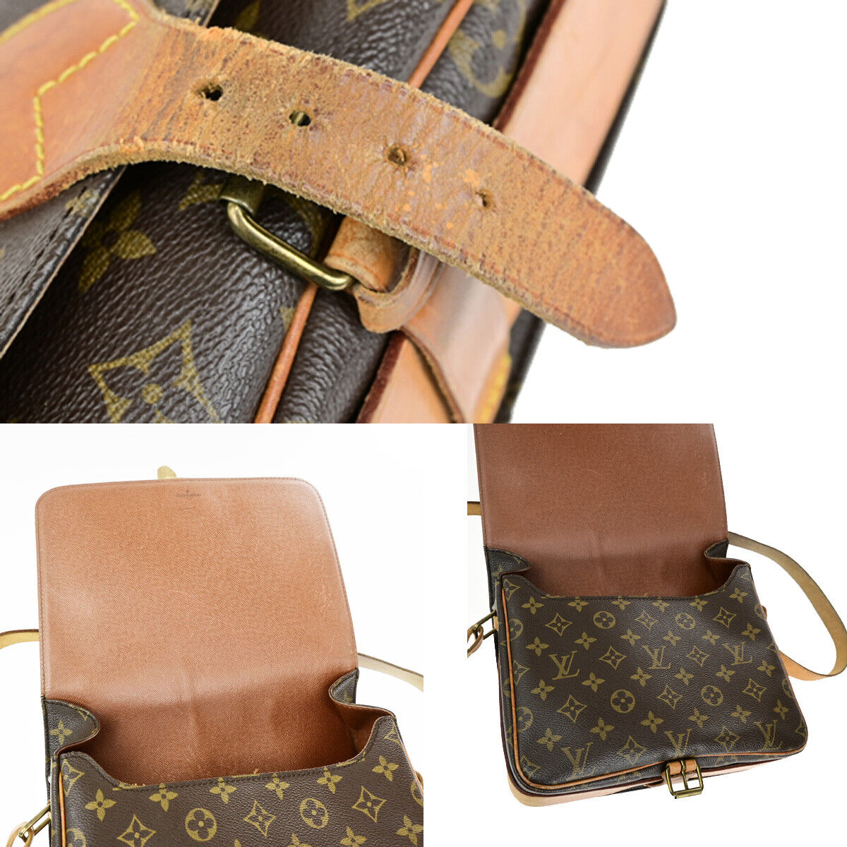 LOUIS VUITTON Cartouchiere GM Shoulder Bag Monogram Leather Brown M51252 30SJ466