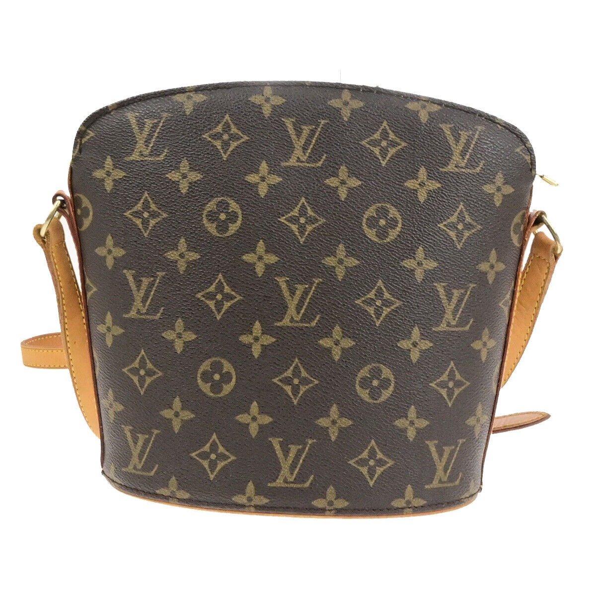 LOUIS VUITTON Logo Drouot Shoulder Bag Monogram Leather Brown M51290 75KA503