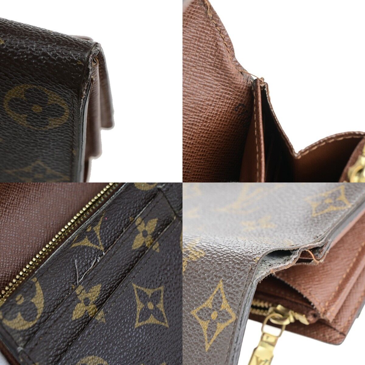 LOUIS VUITTON Logo Portefeuille Sarah Long Wallet Monogram Brown M61734 01EC142