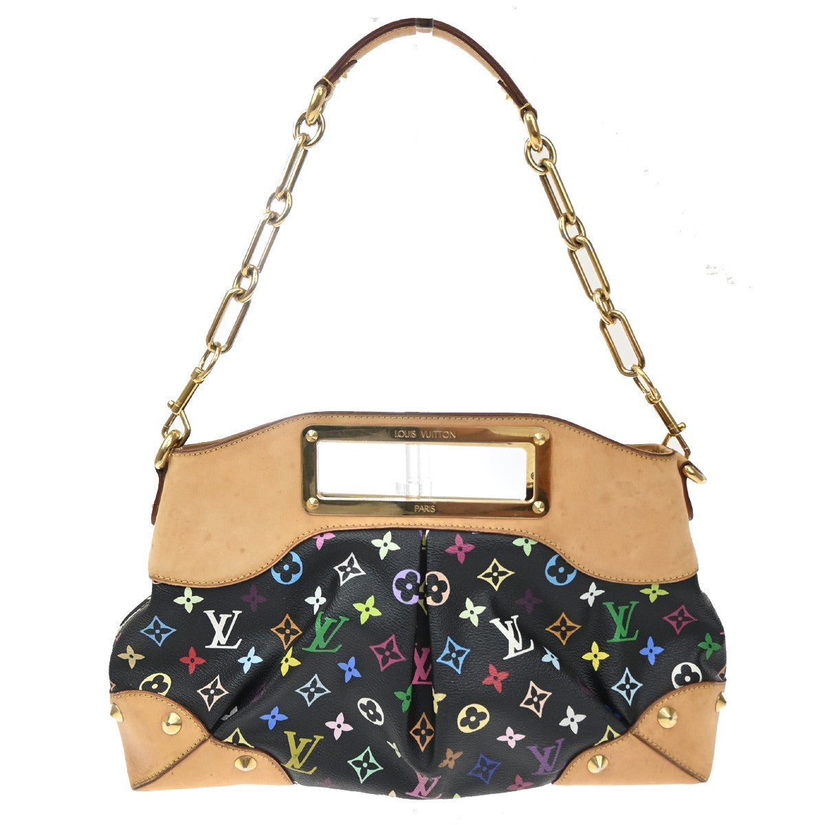 LOUIS VUITTON Judy MM Multicolor Monogram 2Way Chain Bag Black M40256 46SA092