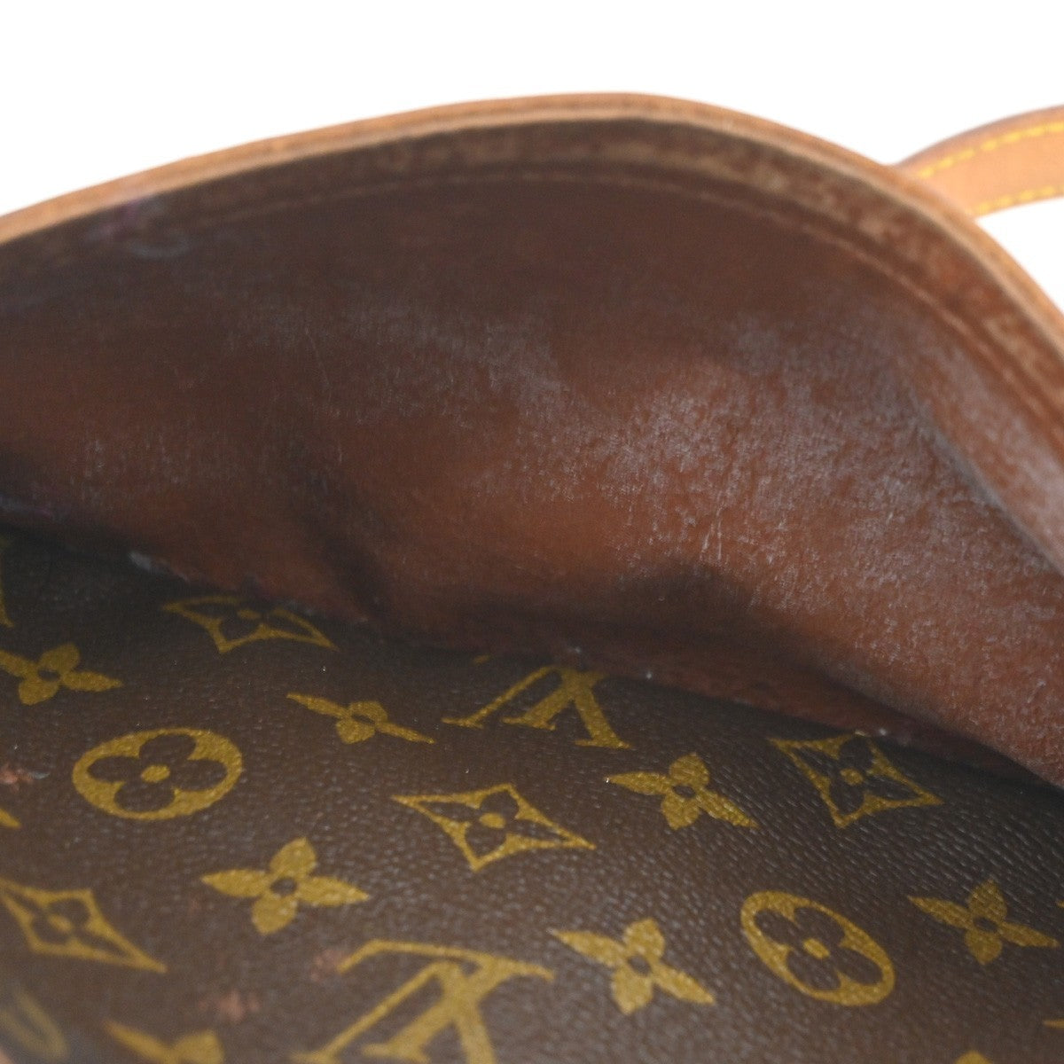 LOUIS VUITTON Senlis Shoulder Bag Monogram Leather Brown France 86SA113