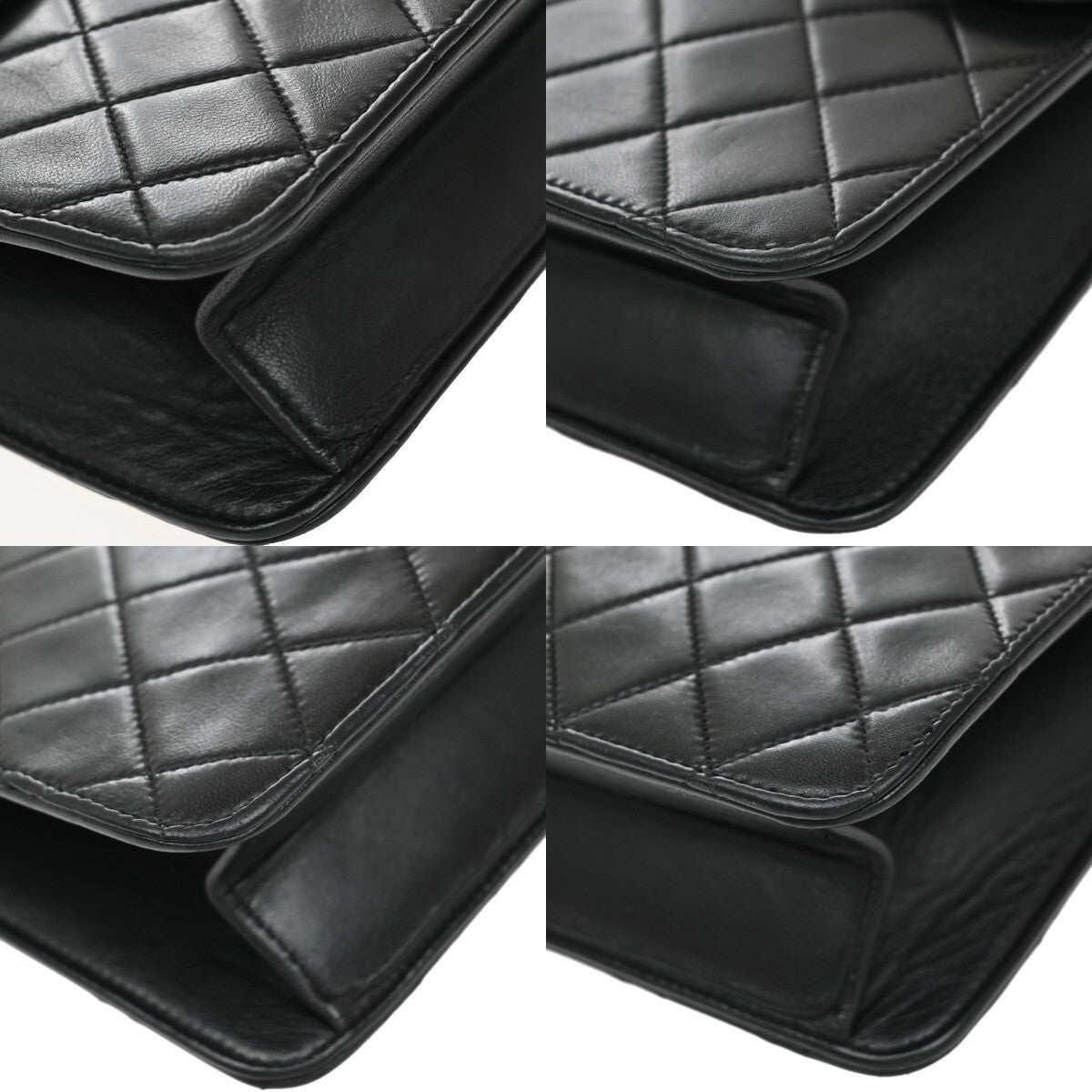 CHANEL CC Logo Matelasse 25 Chain Shoulder Bag Leather Black GHW 675RF301