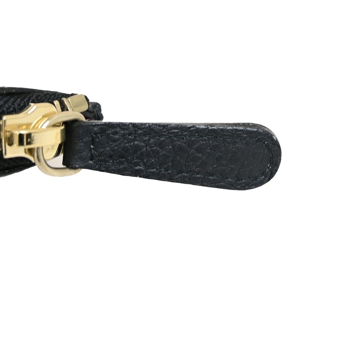 CHRISTIAN DIOR Logo Clutch Hand Bag Leather Black GHW Made In Italy 61KA391