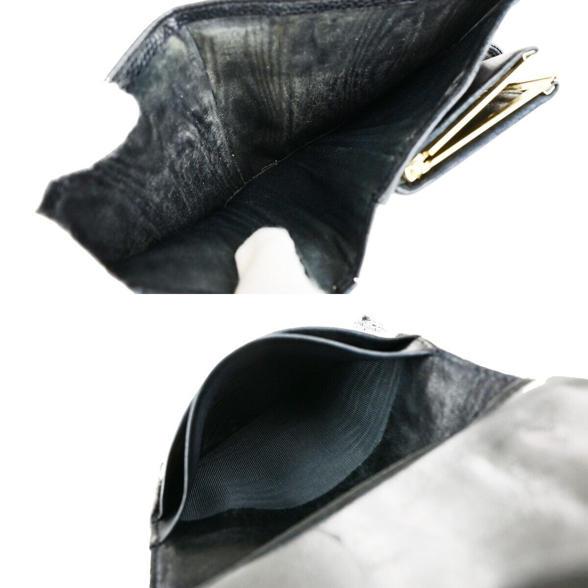 CHANEL CC Logo Compact Wallet Grained Calfskin Leather Black GHW France 87RK702