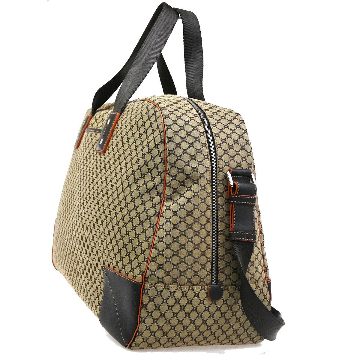 CELINE Logo Macadam 2Way Travel Shoulder Hand Bag Canvas Leather Brown 73RQ022