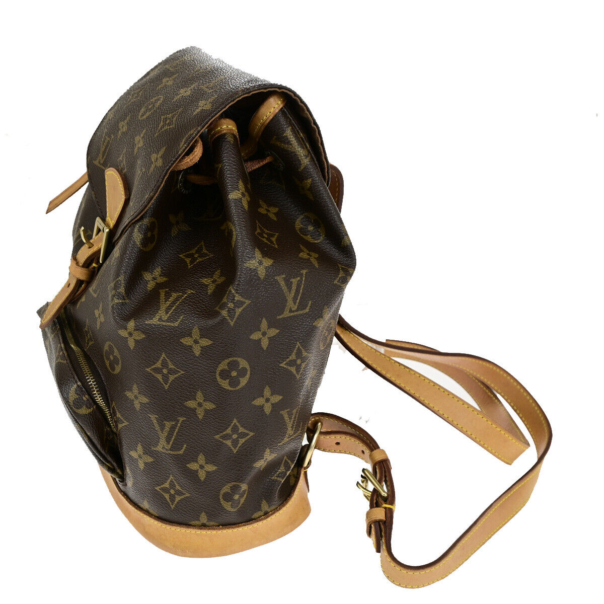 LOUIS VUITTON Montsouris MM Backpack Bag Monogram Leather Brown M51136 18YG771