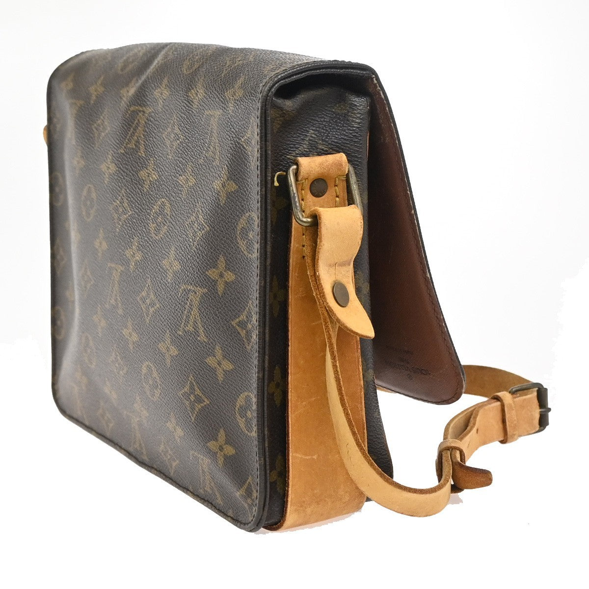 LOUIS VUITTON Cartouchiere GM Shoulder Bag Monogram Leather Brown M51252 64KC976
