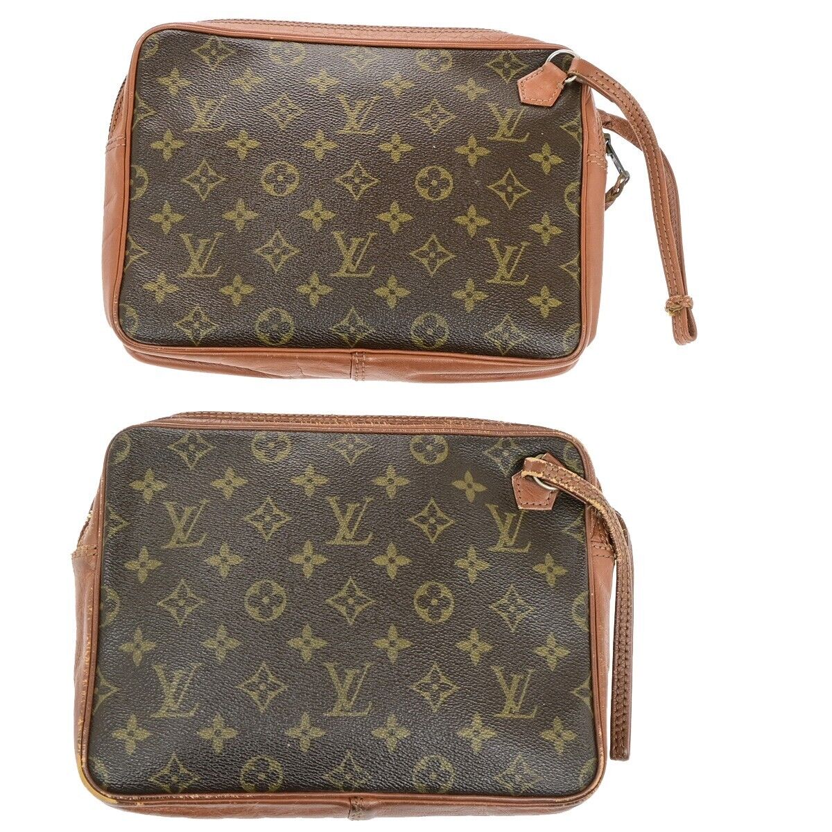 LOUIS VUITTON 2 Set Pochette Sport Clutch Hand Bag Monogram Leather BN 02EE067