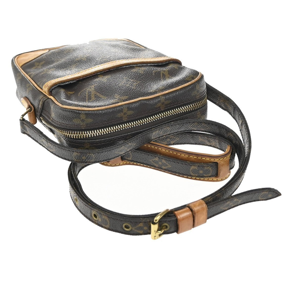 LOUIS VUITTON Danube Shoulder Bag Monogram Leather Brown France M45266 31EG344