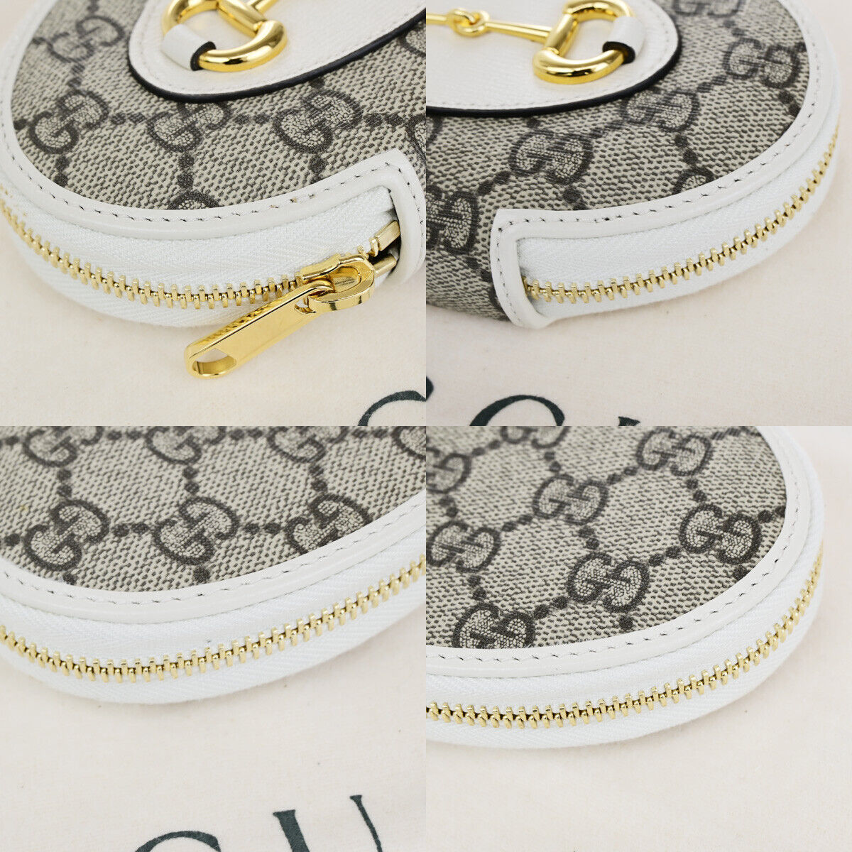 GUCCI Horsebit 1955 GG Pattern Coin Case Wallet Supreme Leather WE BN 79RK736