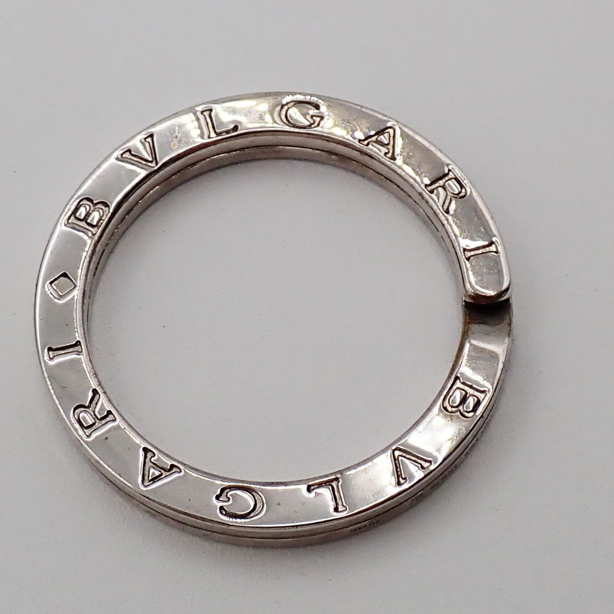 BVLGARI Logo Key Ring Silver Ag 925 Accessory Italy 02EG277