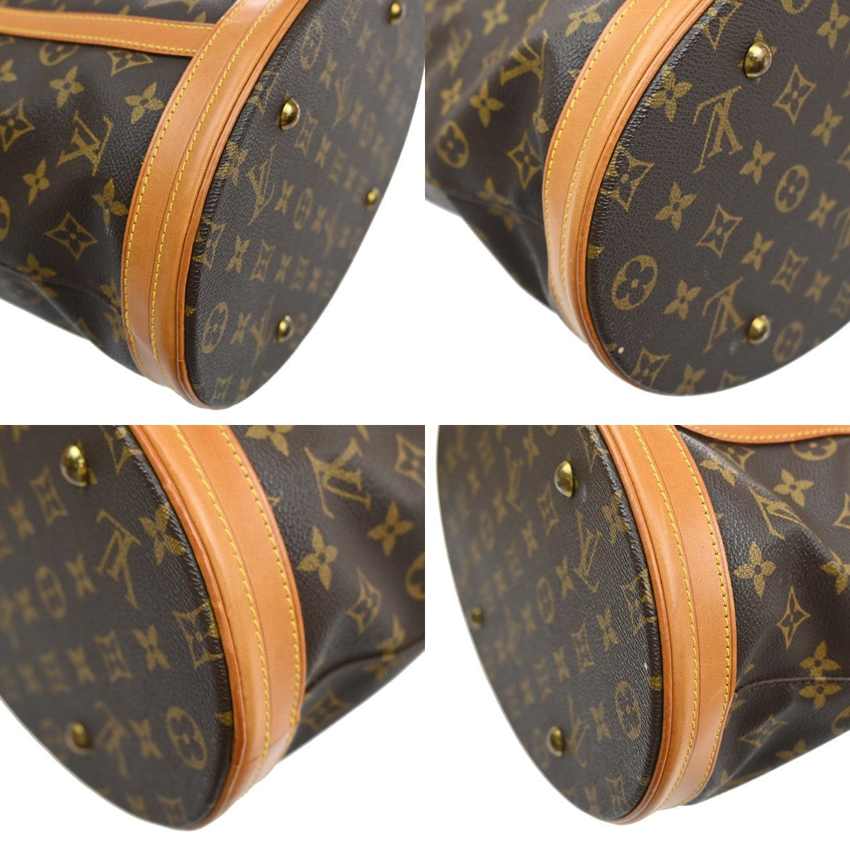 LOUIS VUITTON BUCKET GM Shoulder Tote Bag Monogram Leather Brown M42236 39SA072