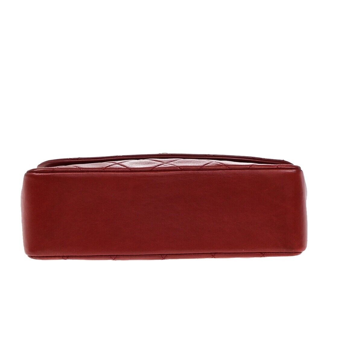 CHANEL CC Logo Mini Matelasse Chain Shoulder Bag Leather Red Vintage 310RF238