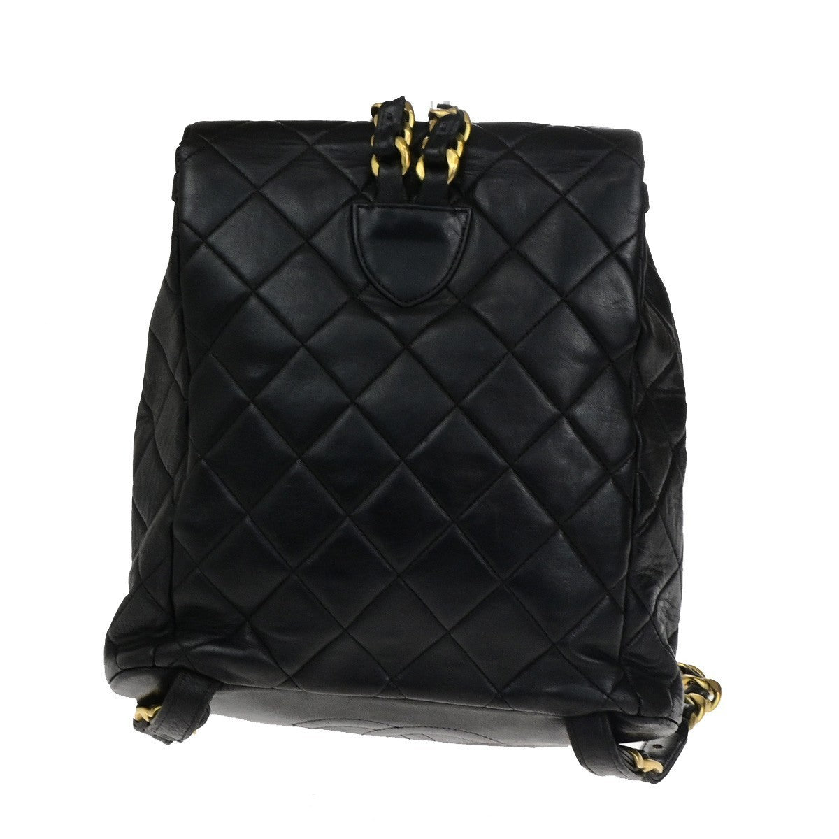 CHANEL CC Logo Matelasse Chain Backpack Bag Leather Black GHW France 317RK756