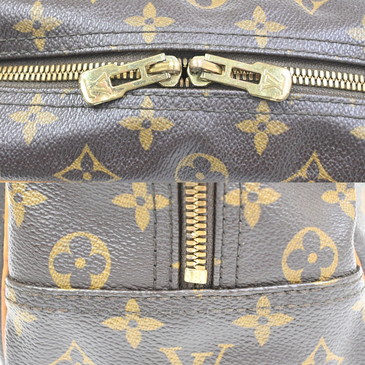LOUIS VUITTON LV Logo Deauville Hand Bag Monogram Leather Brown M47270 34CA832