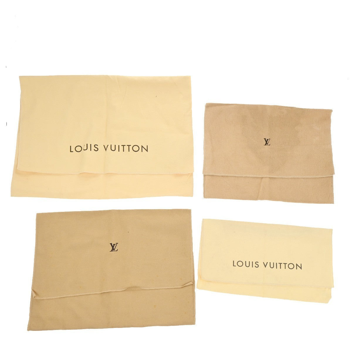 LOUIS VUITTON Logo 10 Set Dust Bag Drawstring Canvas Cotton Beige Brown 09KP045